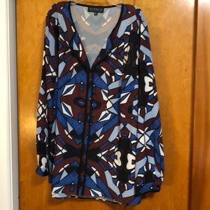 ELIQUII wild print blouse size 18